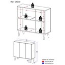 Ver imagem 4 de Gabinete Banheiro 3 Portas Retrô 90cm Multimóveis V5030 Preto/Branco