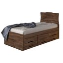 Ver imagem 7 de Cama Solteiro Multifuncional Júlia C/ 5 Gavetas Cinamomo/off White - Conquista