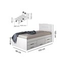 Ver imagem 3 de Cama Solteiro Multifuncional Júlia C/ 5 Gavetas Cinamomo/off White - Conquista