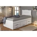 Ver imagem 5 de Cama Solteiro Multifuncional Júlia C/ 5 Gavetas Cinamomo/off White - Conquista