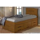 Ver imagem 6 de Cama Solteiro Multifuncional Júlia C/ 5 Gavetas Cinamomo/off White - Conquista