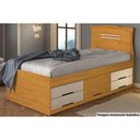 Ver imagem 1 de Cama Solteiro Multifuncional Júlia C/ 5 Gavetas Cinamomo/off White - Conquista