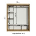 Ver imagem 6 de Guarda-roupa Casal Mônaco 3 Portas De Correr Rustic/Cinza