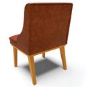 Ver imagem 6 de Kit 6 Cadeiras Decorativas Sala de Jantar Base Fixa de Madeira Firenze PU Nozes/Castanho G19 - Gran