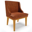 Ver mais imagens de Kit 6 Cadeiras Decorativas Sala de Jantar Base Fixa de Madeira Firenze PU Nozes/Castanho G19 - Gran
