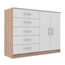 Ver imagem 1 de Cômoda Austin 2 Portas 5 Gavetas - Branco / Demolição Branco / Demolição