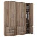 Ver imagem 1 de Guarda-roupa 5 Portas 6 Gavetas Modular 1310 Ilan Castanho