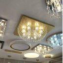 Ver imagem 3 de Plafon Lustre de Cristal Legitimo Quadrado 50cm Dourado