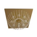 Ver imagem 1 de Plafon Lustre de Cristal Legitimo Quadrado 50cm Dourado