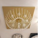 Ver imagem 2 de Plafon Lustre de Cristal Legitimo Quadrado 50cm Dourado