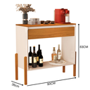 Ver imagem 4 de Aparador Barzinho Cantinho do Café Pés Modernos Madeira Lyba: Off White / Nature