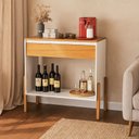 Ver imagem 7 de Aparador Barzinho Cantinho do Café Pés Modernos Madeira Lyba: Off White / Nature