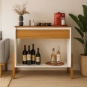 Ver imagem 6 de Aparador Barzinho Cantinho do Café Pés Modernos Madeira Lyba: Off White / Nature