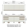 Armário de Cozinha Completa 240cm Branco Reims Madesa 02 - 4
