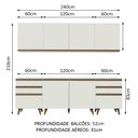 Ver imagem 4 de Armário de Cozinha Completa 240cm Branco Reims Madesa 02