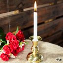 Ver imagem 1 de Castiçal Dourado de Latão Suporte 1 Vela Igreja 1 Bola 9cm