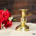 Ver imagem 5 de Castiçal Dourado de Latão Suporte 1 Vela Igreja 1 Bola 9cm