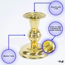 Ver imagem 3 de Castiçal Dourado de Latão Suporte 1 Vela Igreja 1 Bola 9cm