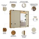 Ver imagem 3 de Guarda Roupa Casal 278cm 2 Portas 4 Espelhos Mya Opala/cumaru Z10 - Mpozenato