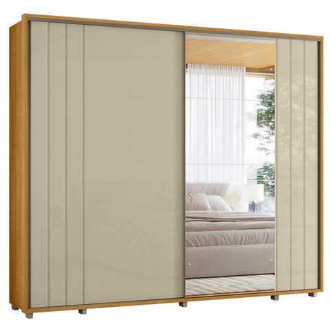 Guarda Roupa Casal 278cm 2 Portas 4 Espelhos Mya Opala/cumaru Z10 - Mpozenato