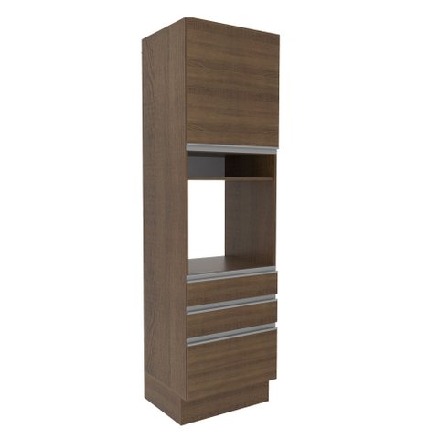 Torre Quente Madesa Glamy 60 cm 1 Porta 3 Gavetas Rustic Cor:Rustic