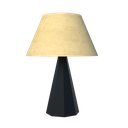 Ver imagem 1 de Abajur de Mesa Facetado 58x40cm Cúpula Algodão Crú e Madeira - Preto