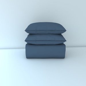 Cobre Leito King 3 Peças Malha Lisa 100% Algodão Denim