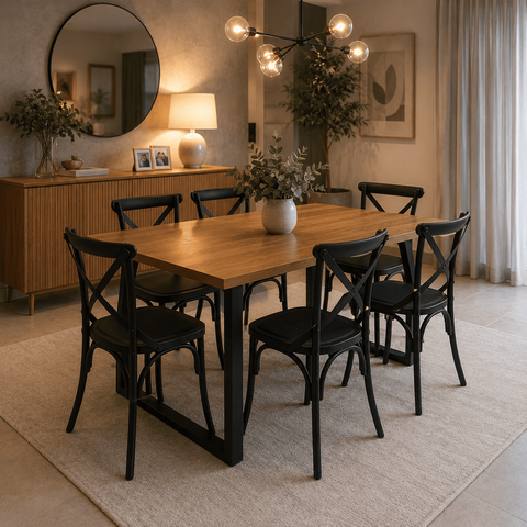 Kit 6 Cadeiras de Jantar Paris Katrina em Polipropileno Preta