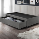 Ver imagem 5 de Base Box Cama Solteirão com Gaveta Sapateira para Colchão 96x203cm Courino Linho