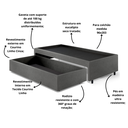 Ver imagem 7 de Base Box Cama Solteirão com Gaveta Sapateira para Colchão 96x203cm Courino Linho
