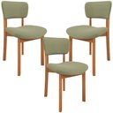 Ver imagem 1 de Kit 03 Cadeiras para Sala de Jantar Cozinha Living Estofada Dara L02 Bouclê Oliva - Lyam Decor
