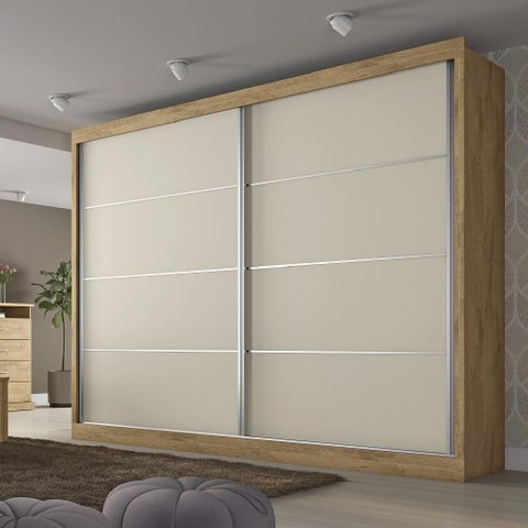 Guarda Roupa Casal 2 Portas de Correr 4 Gavetas Verona Plus - Mademarcs