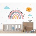 Ver imagem 1 de Adesivo de Parede Arco Iris Salmos Sol Borboletas e Nuvens