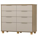 Ver imagem 2 de Cômoda Quarto 121cm 8 Gavetas Delmont Nature/fendi V02 - Mpozenato