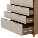 Ver imagem 6 de Cômoda Quarto 121cm 8 Gavetas Delmont Nature/fendi V02 - Mpozenato