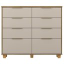 Ver imagem 5 de Cômoda Quarto 121cm 8 Gavetas Delmont Nature/fendi V02 - Mpozenato