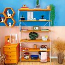 Ver imagem 1 de Estante Industrial de Ferro Ample 6 Prateleiras Carvalho e Branco