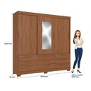 Ver imagem 5 de Guarda Roupa Casal 3 Portas de Correr 9 Gavetas Morretes com Espelho Jatobá - Santos Andirá