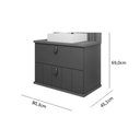 Ver imagem 2 de Bancada de Banheiro Balcão Milano 1 Porta e 1 Gaveta C/ Cuba 80cm Titanium/freijo - Mgm