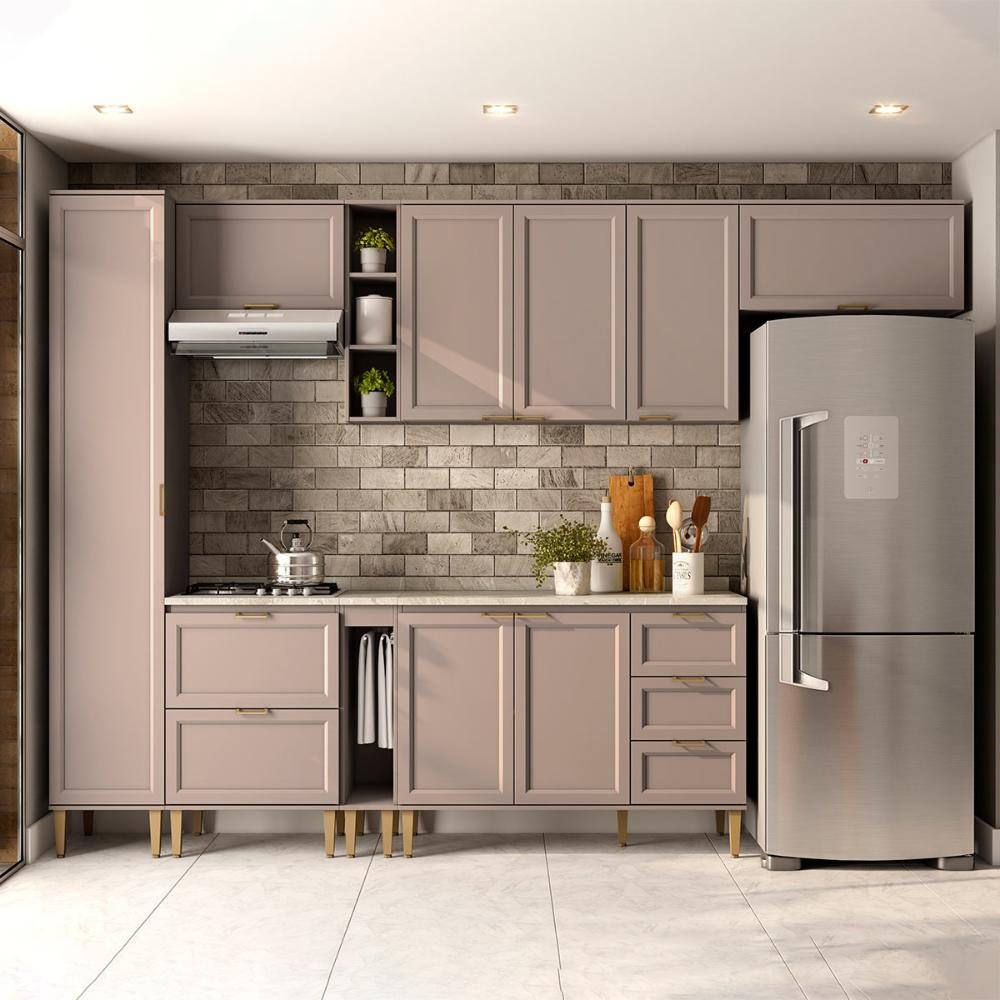 Cozinha Clássica Mdf Completa Modulável Malta Carraro Duna Cor:duna