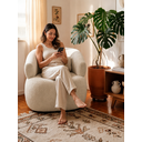 Ver imagem 2 de Kit 4 Poltrona Orgânica Chloe Boucle Bege Redonda Decorativa com Almofada Plumante - Arkell