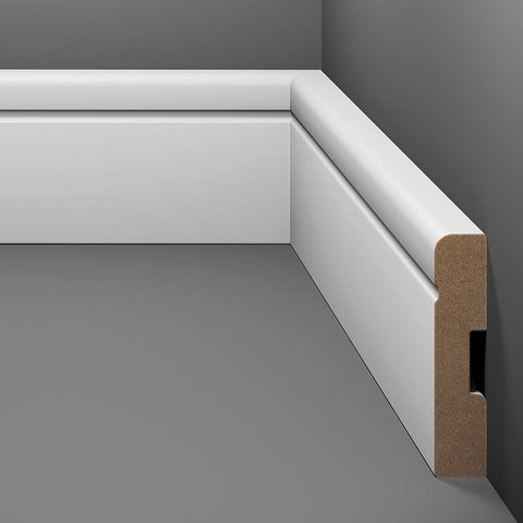 Rodapé de Mdf Eucafloor Branco 7cm X 15mm X 2,4m