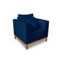 Ver imagem 5 de Kit Sofá 3 Lugares e 2 Poltronas Beny Viena Para Recepção Suede Azul - Madeira Prima Deccor