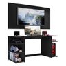 Mesa Gamer com Painel TV 65" Multimóveis Guilda FG3585 Preta - 1