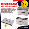 Caixa Organizadora Flexível Brinquedos Container Documentos Retangular Cinza Escritório Remédios Med - 6