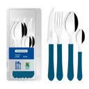 Ver imagem 4 de Faqueiro Tramontina Leme Inox e Cabo Azul 12 Peças