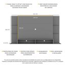 Ver imagem 4 de Painel TV 60" com Prateleiras de Vidro Brasil Multimóveis BR2739 Grafite