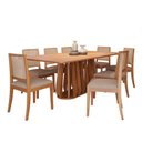 Ver imagem 2 de Conjunto para Sala de Jantar com 8 Cadeiras Pitanga Marrom Cinamomo/Bege