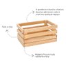Caixote Organizador Grande 47x30cm em Madeira Maciça Pinus Natural - 3