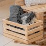 Caixote Organizador Grande 47x30cm em Madeira Maciça Pinus Natural - 1